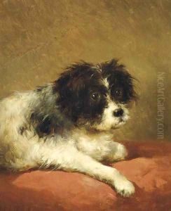 Best friend portrait of a dog by Andreas Schelfhout