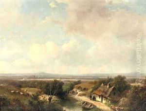 A panoramic landscape in summer 2 by Andreas Schelfhout