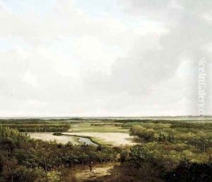 A panoramic wooded landscape in summer