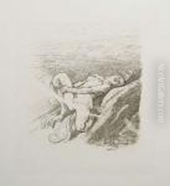 'sirene A L'affut' by Felicien Rops
