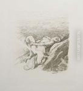 'sirene A L'affut' by Felicien Rops