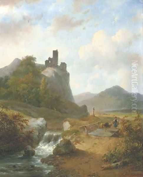 Crossing a bridge in a mountainous landscape - view 1
