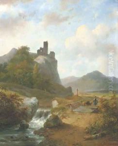 Crossing a bridge in a mountainous landscape