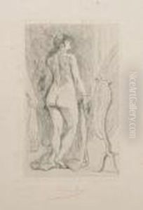 'la Femme A La Fourrure Debout' by Felicien Rops