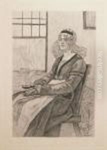 'ladentelliere De Profil' by Felicien Rops