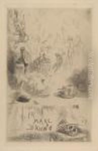 En Prenant Le The by Felicien Rops