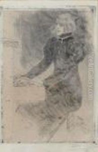 Portrait D'une Pianiste Schacker by Felicien Rops
