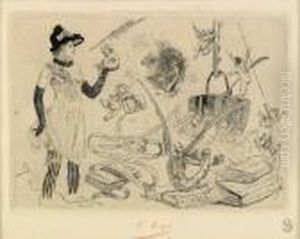 La Jolie Femme En Chemise by Felicien Rops