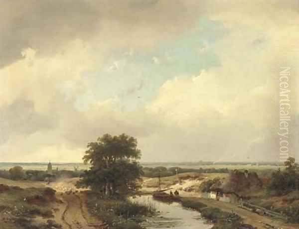 An extensive summer landscape, Haarlem in the distance - view 1