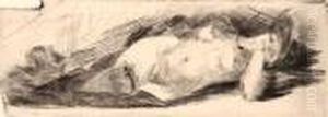 Nu Allonge by Felicien Rops