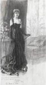 La Dame En Noir by Felicien Rops