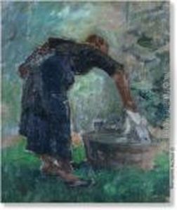 Woman Near A Bassin by Felicien Rops
