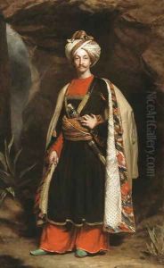 Captain Colin Mackenzie 1806-81 in his Afghan dress, c.1842 by James Sant