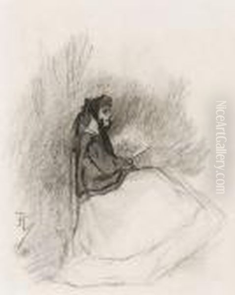 Femme Assise A L'eventail - view 1