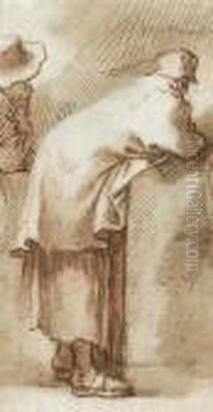 A Standing Figure, Leaning To The Right Against A Block - view 1