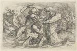 Battling Tritons by Salvator Rosa