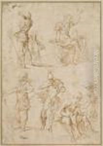 Deux Feuilles D'etudes De Personnages