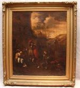 Figures In A Landscape by Salvator Rosa