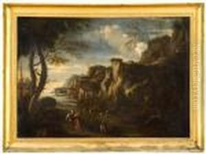 Paesaggio Fantastico Con Soldati by Salvator Rosa