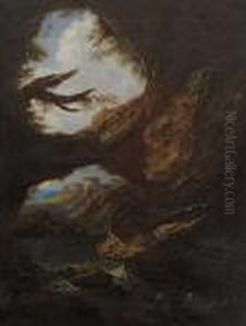 Felslandschaft - Arco Naturale by Salvator Rosa