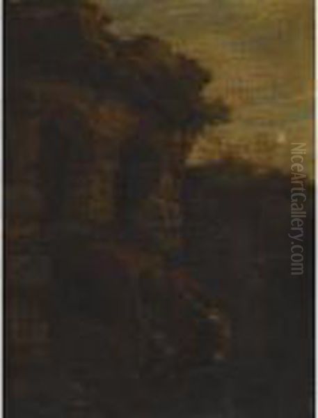 Landscape With Two Shepherds Conversing Beneath A Ruin - view 1