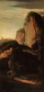 Landschaft Mit Figurenstaffage by Salvator Rosa