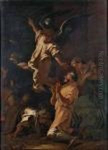 L'angelo Lascia La Casa Di Tobia by Salvator Rosa