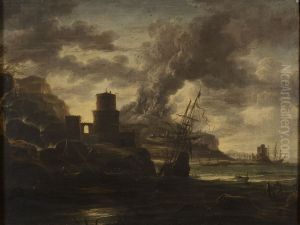 Harbour Scene by Salvator Rosa