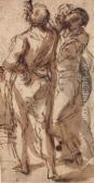 Etude De Trois Personnages Discutant - view 1