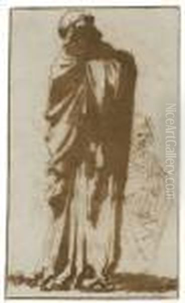 Two Women Wearing Long Cloaks - view 1