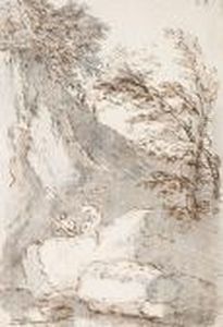 Figures Seated On A Rock