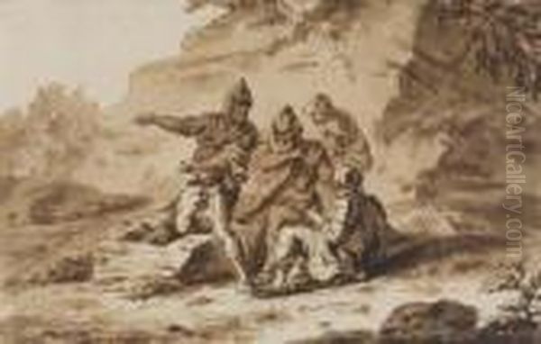 Soldiers Resting In A Landscape - view 1