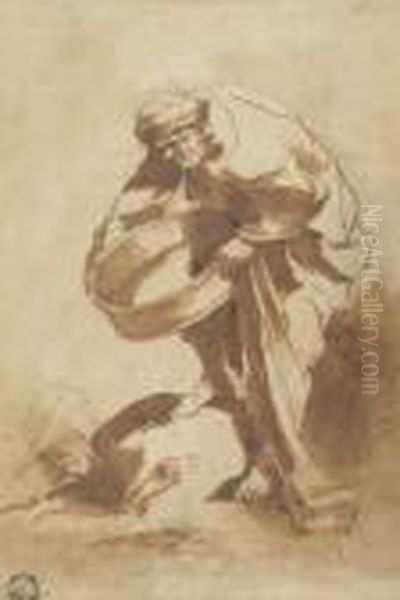 Man With A Basin - view 1
