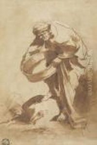 Man With A Basin by Salvator Rosa