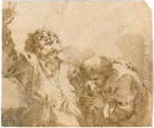 Two Figures, Possibly Abraham And Isaac - view 1