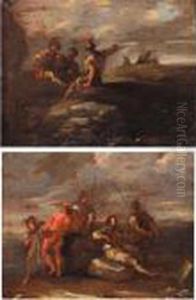 Italianate Landscapes With Soldiers by Salvator Rosa
