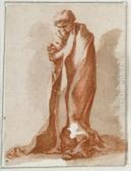 Study Of A Cloaked Man - view 1