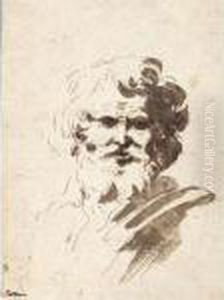 Portrait Of A Bearded Man by Salvator Rosa