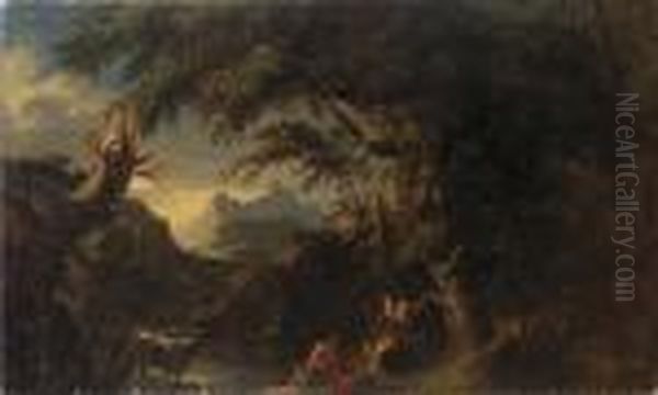 A Mountainous River Landscape With Mercury And Argus - view 1