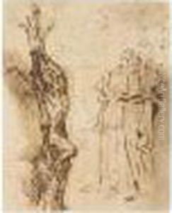 Study For The Crucifixion Of Polycrates by Salvator Rosa