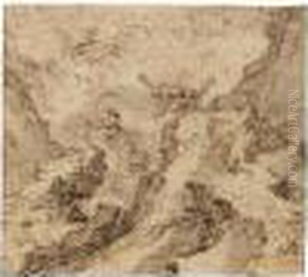 Empedocles Leaping Into Etna - view 1