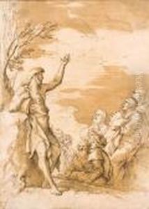 Saint John The Baptist Preaching by Salvator Rosa