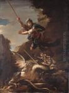 Saint George And The Dragon by Salvator Rosa
