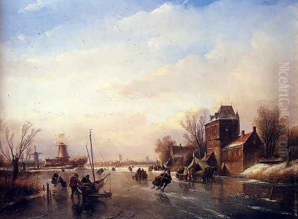 Skaters on a Frozen River - view 1