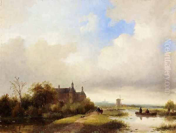 Travellers On A Path, Haarlem In The Distance - view 1