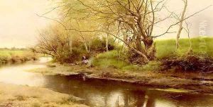 A Campfire By The River's Edge by Emilio Sanchez-Perrier