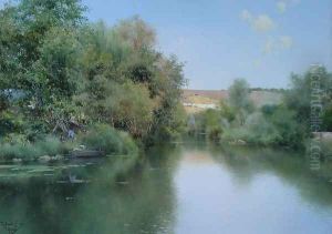 Landscape with Boat and Men by Emilio Sanchez-Perrier