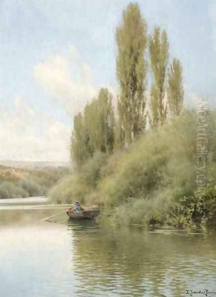 An elegant lady in a rowing boat (Un paseo en barca) - view 1