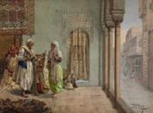 An Oriental Bazaar by Giulio Rosati