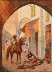 Le Marchand De Tapis by Giulio Rosati